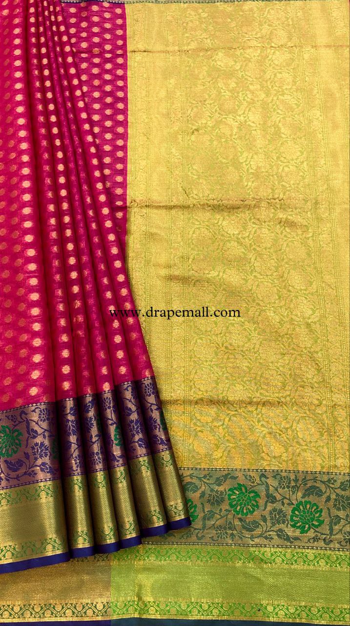 SUBINDA 2 BANARASI TISSUE SILK GOLD SAREE.