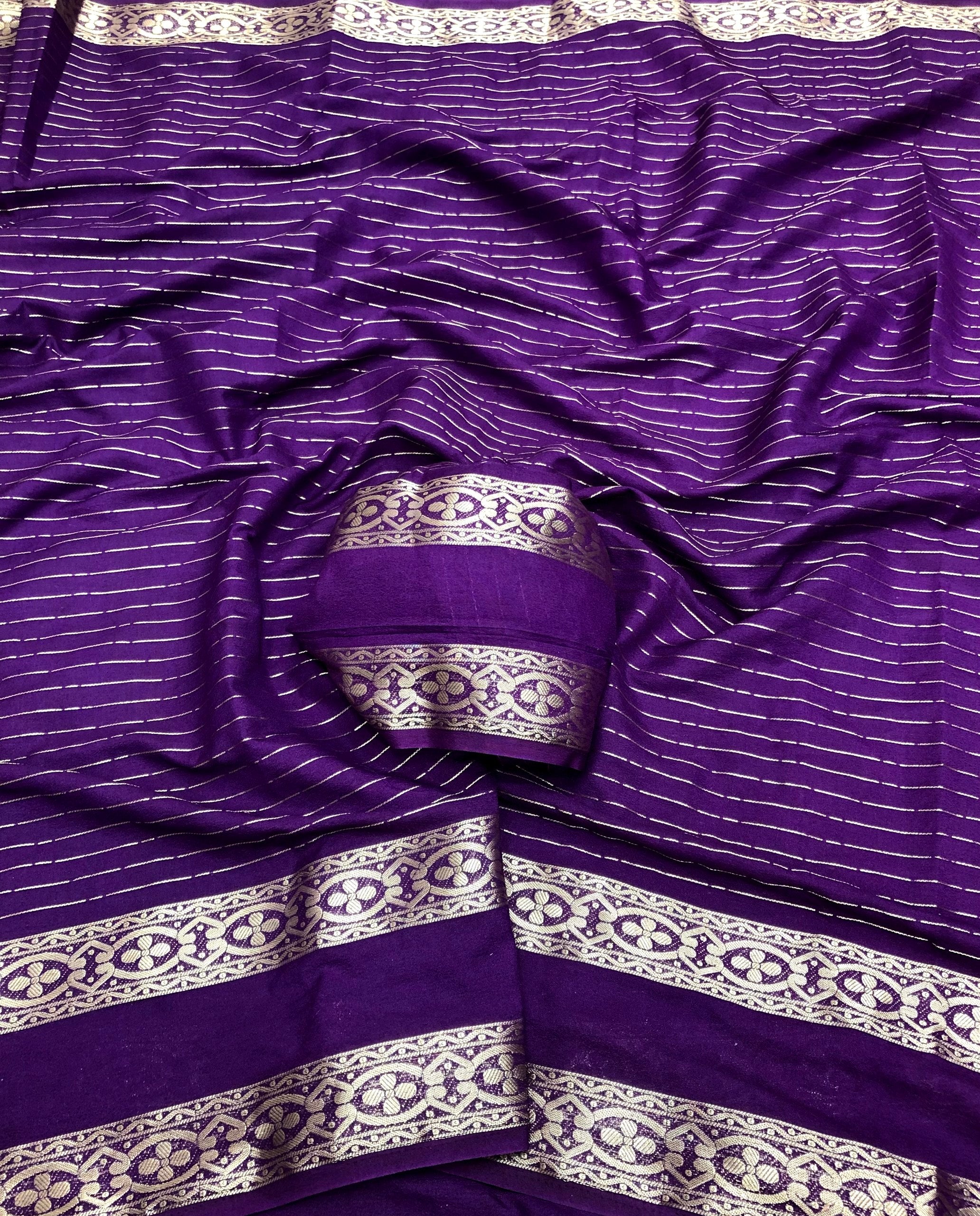 Mirva Viscos Georgette dyable saree