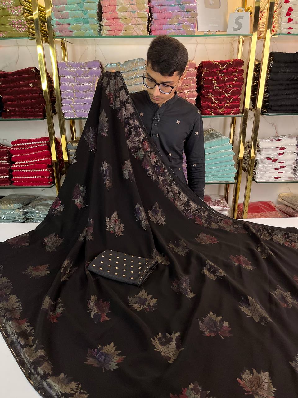 Zulfika Georgette Foil Printed Saree