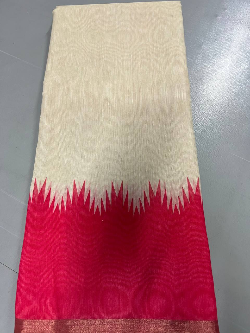 Fancy dual shade weaving with sequence &amp; siroski work sarees with blouse