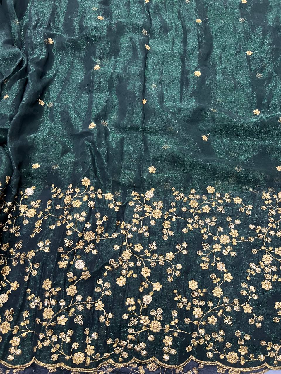 EMBROIDERY & MIRROR WORK BLOUSE FABRIC 0.8 METER
