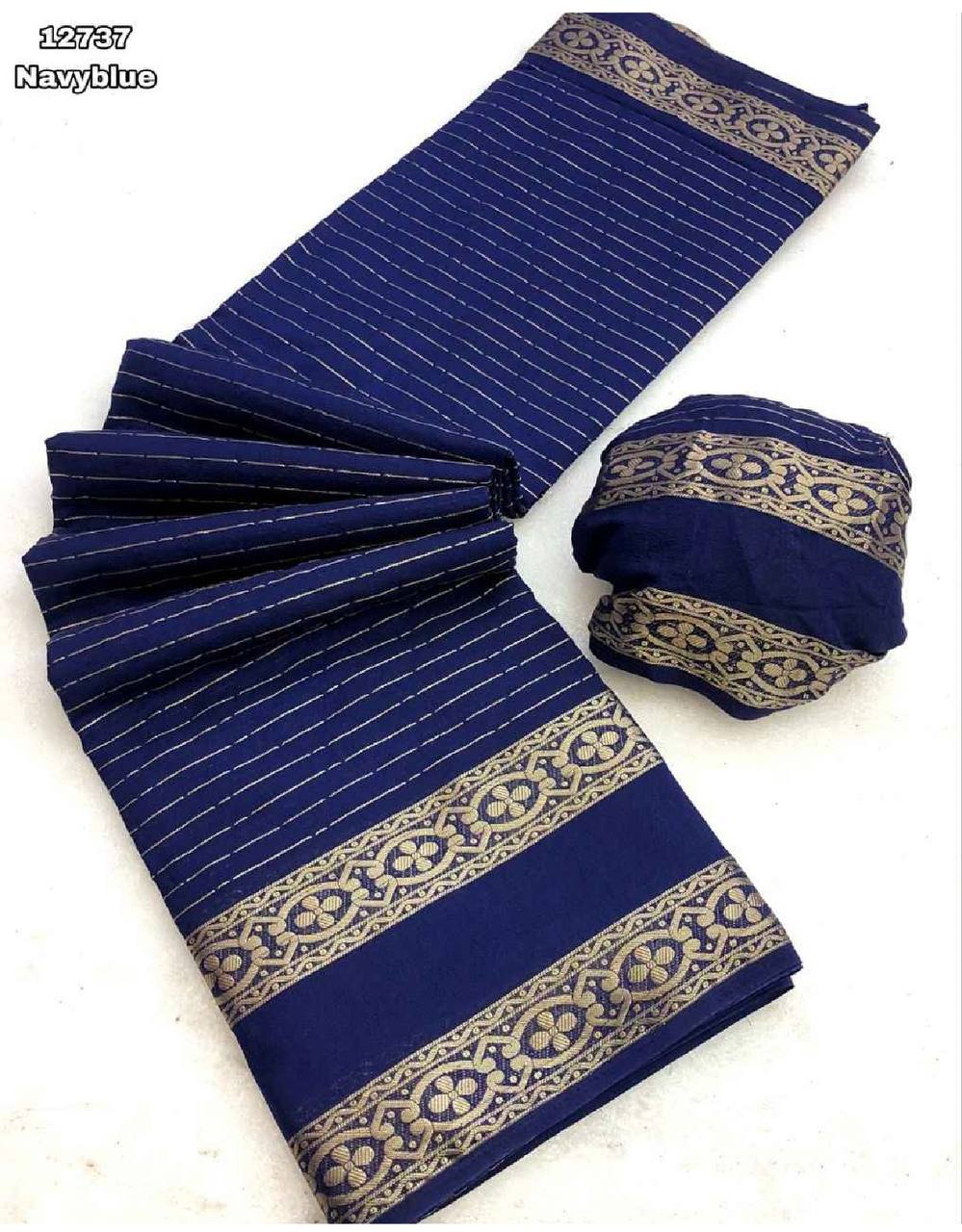 Fancy dual shade weaving with sequence &amp; siroski work sarees with blouse