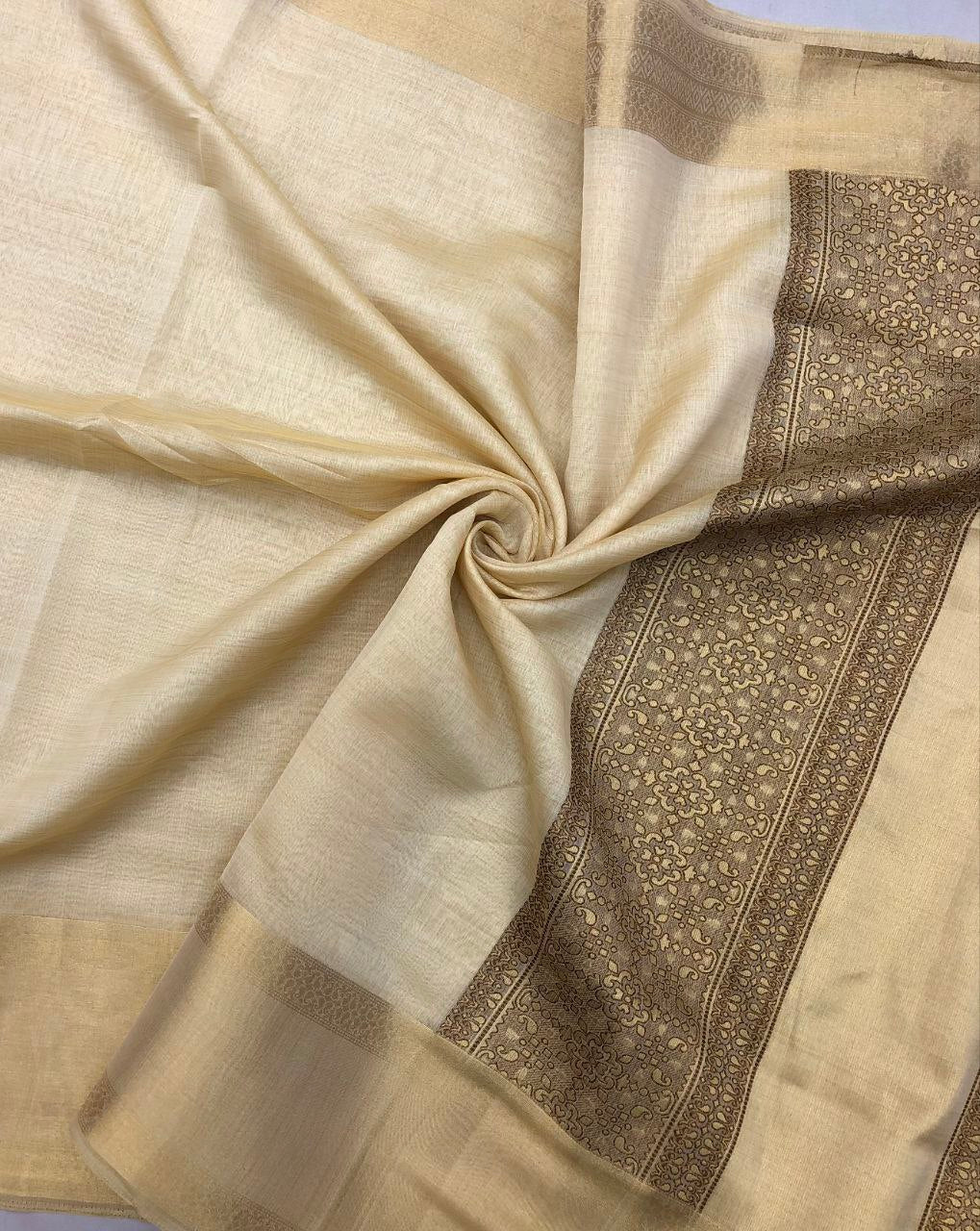 Golding 2 Gold Tissue Zari Weaving Saree