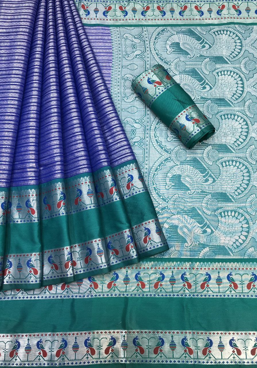 Leading 4 Tissue Silk Weaving Saree