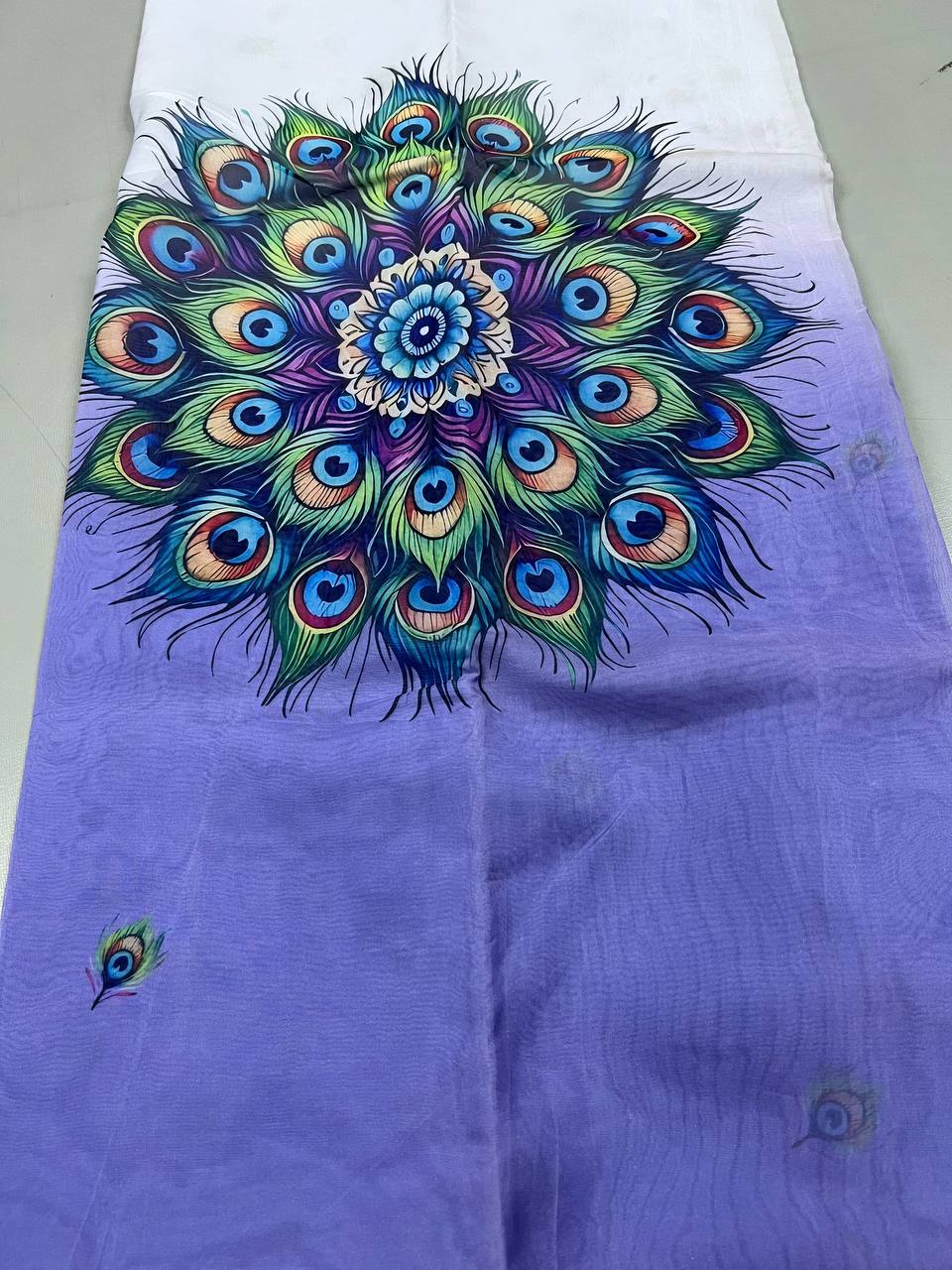 Fancy dual shade weaving with sequence &amp; siroski work sarees with blouse