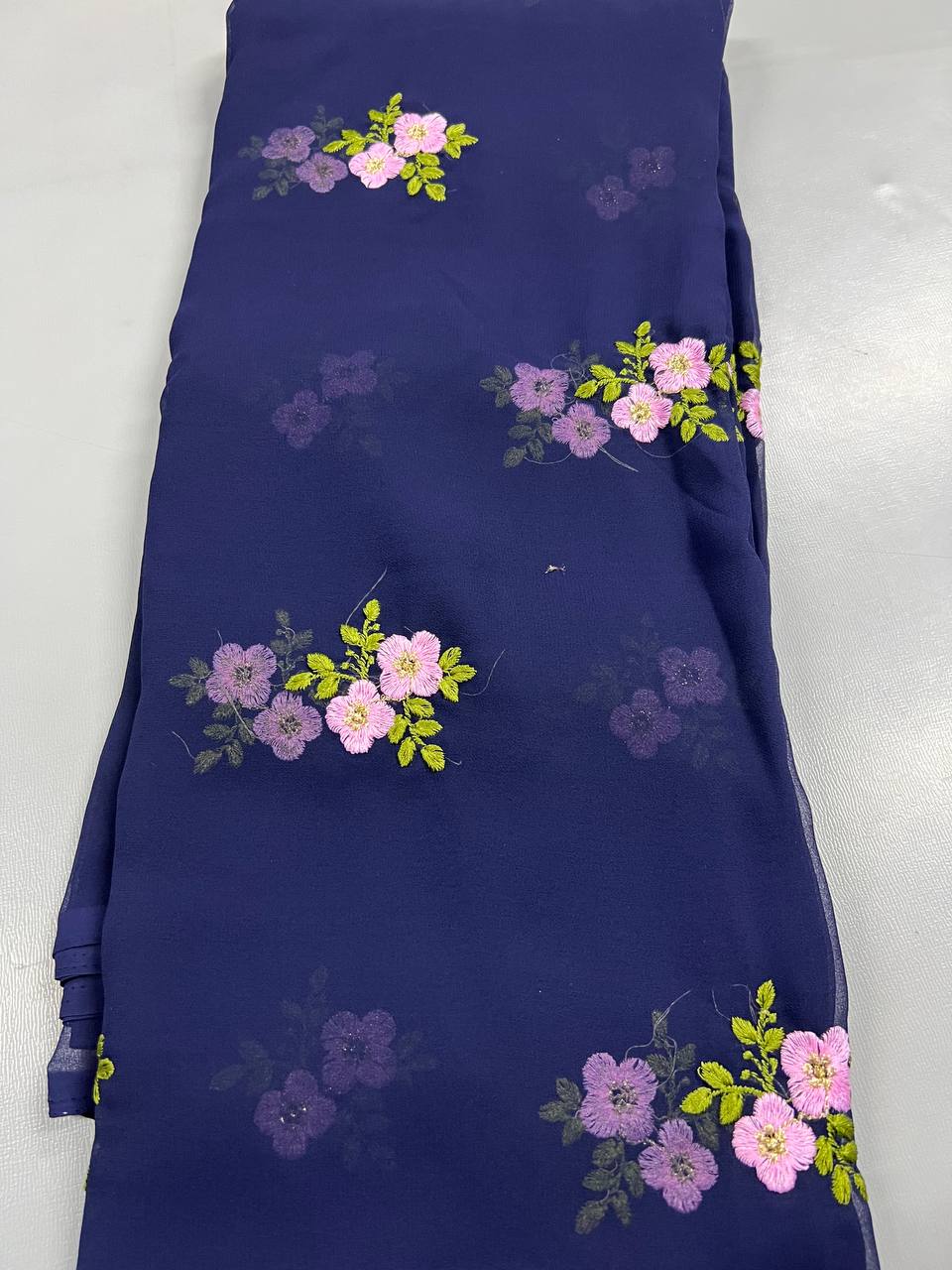 Soft Linen Printed, Furr & Foil Work Sarees with Blouse