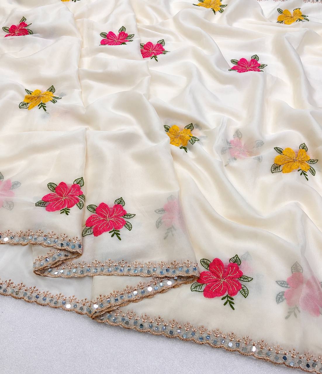 Proline Georgette Embroidery Work Saree