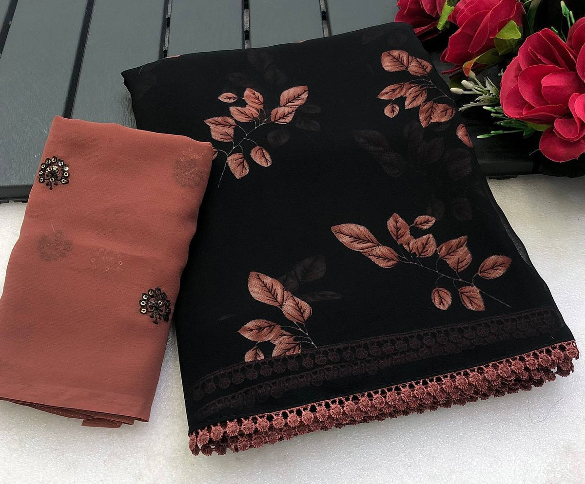 Rincy Weightless Chiffon Floral Printed Saree