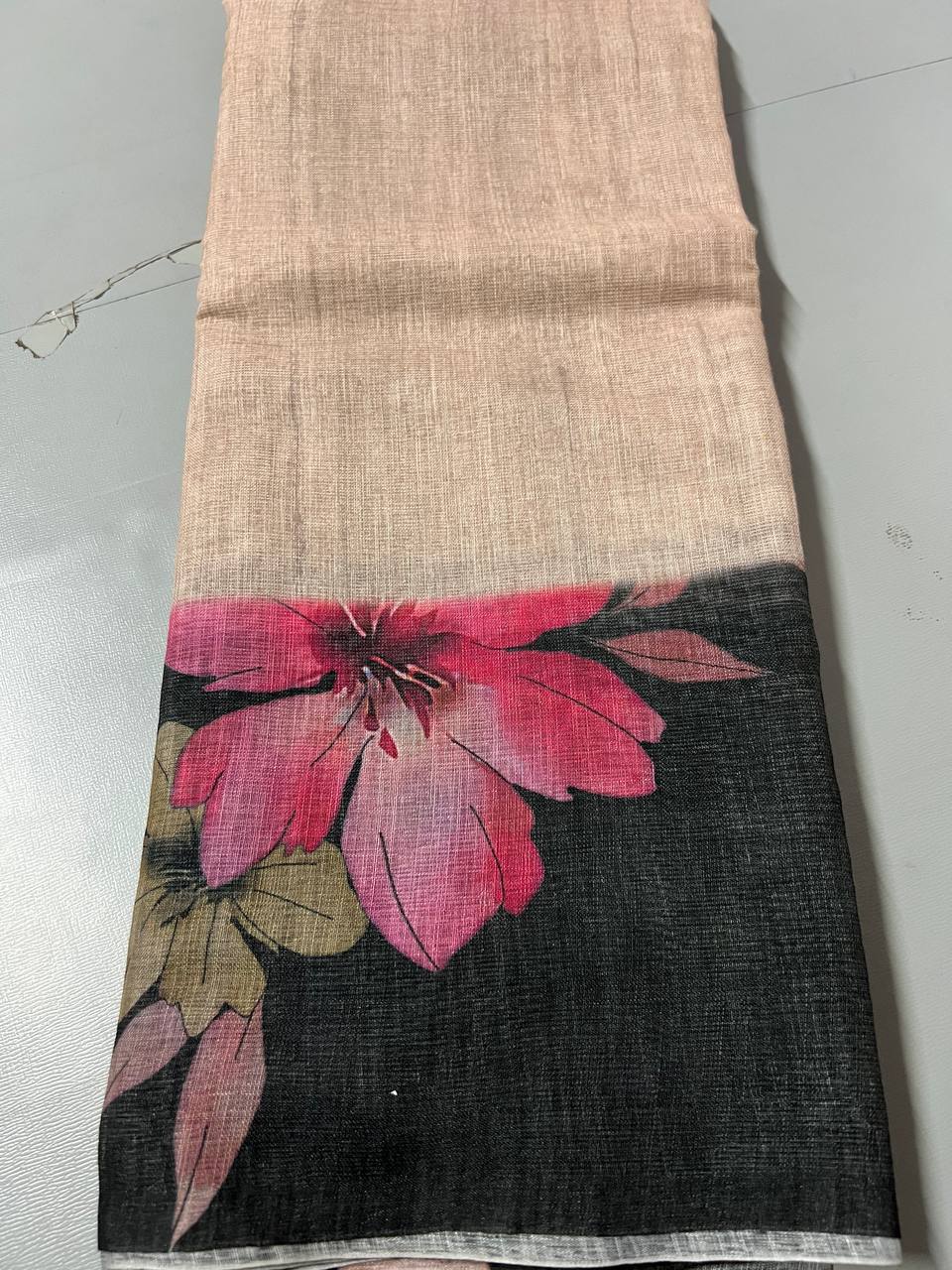 Fancy dual shade weaving with sequence &amp; siroski work sarees with blouse