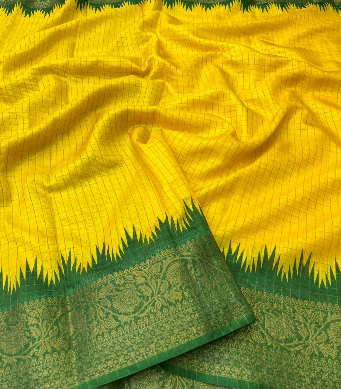 Hunnah 3 Chanderi Chex Weaving Saree