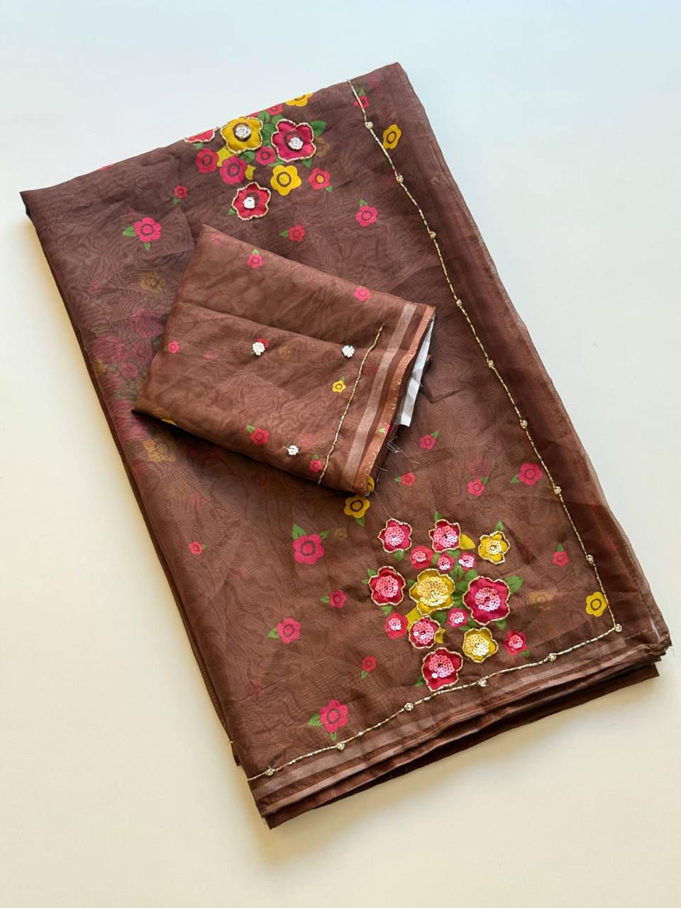 Twinkle Tebby Silk Cutdana Sequence Work Saree