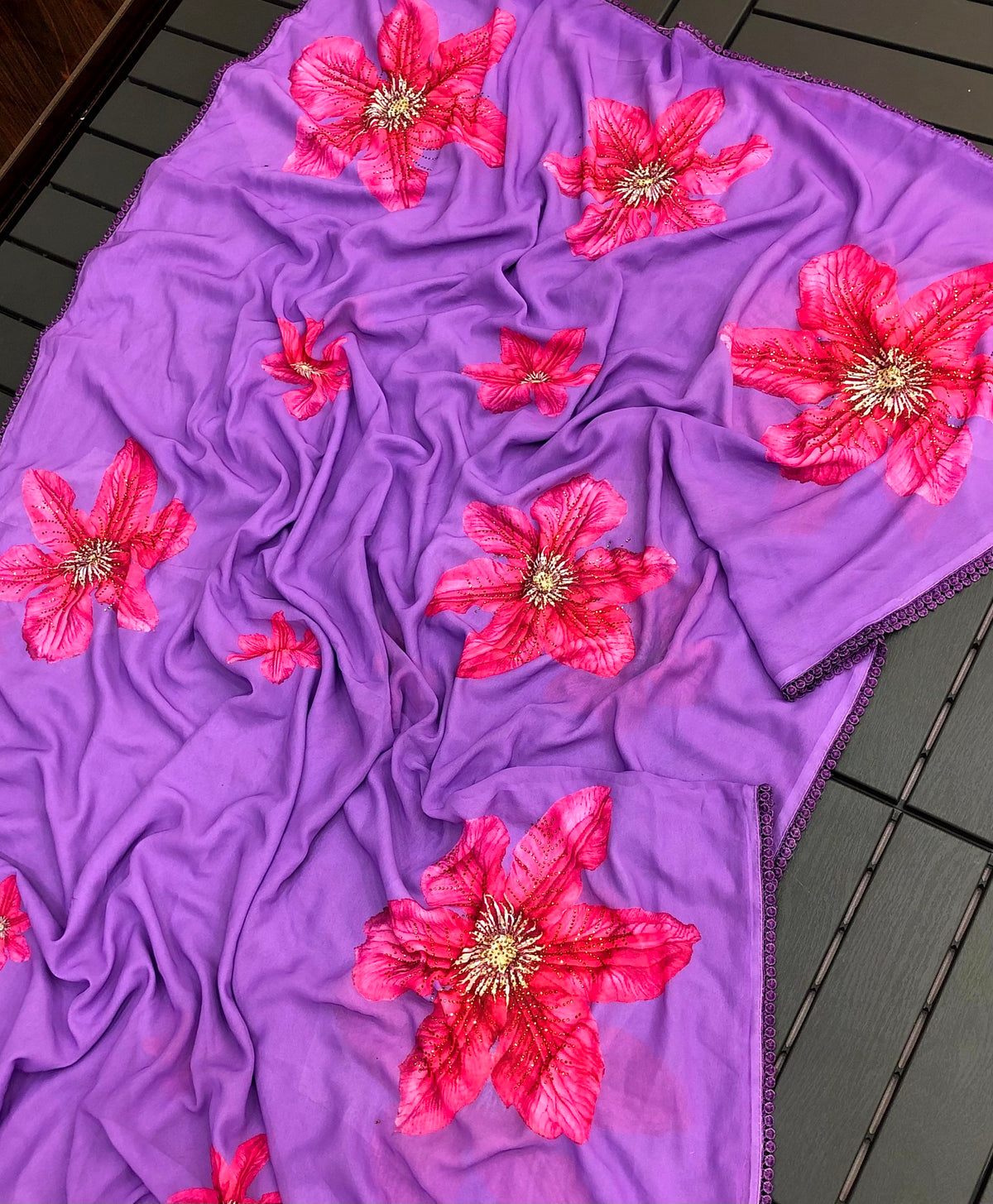 Gulabsa weightless chiffon floral digital print Saree