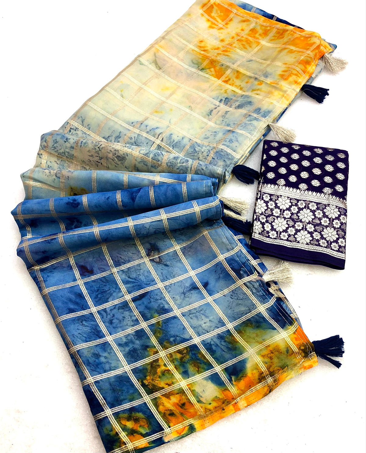 Beautee Viscose Chiffon Chex Saree
