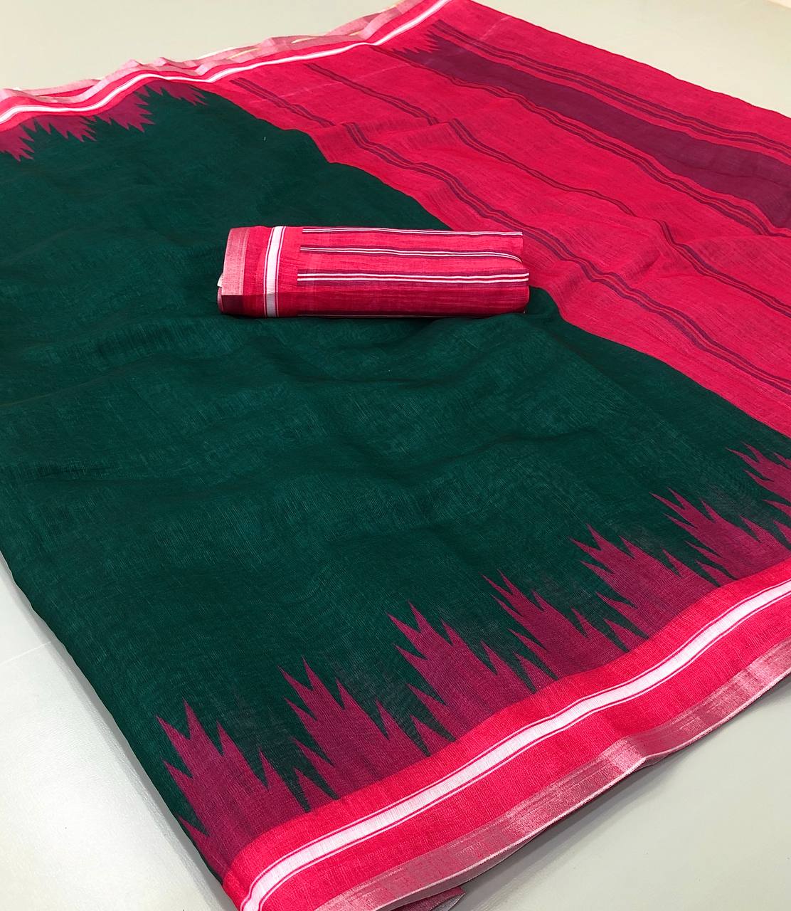 Fancy dual shade weaving with sequence &amp; siroski work sarees with blouse