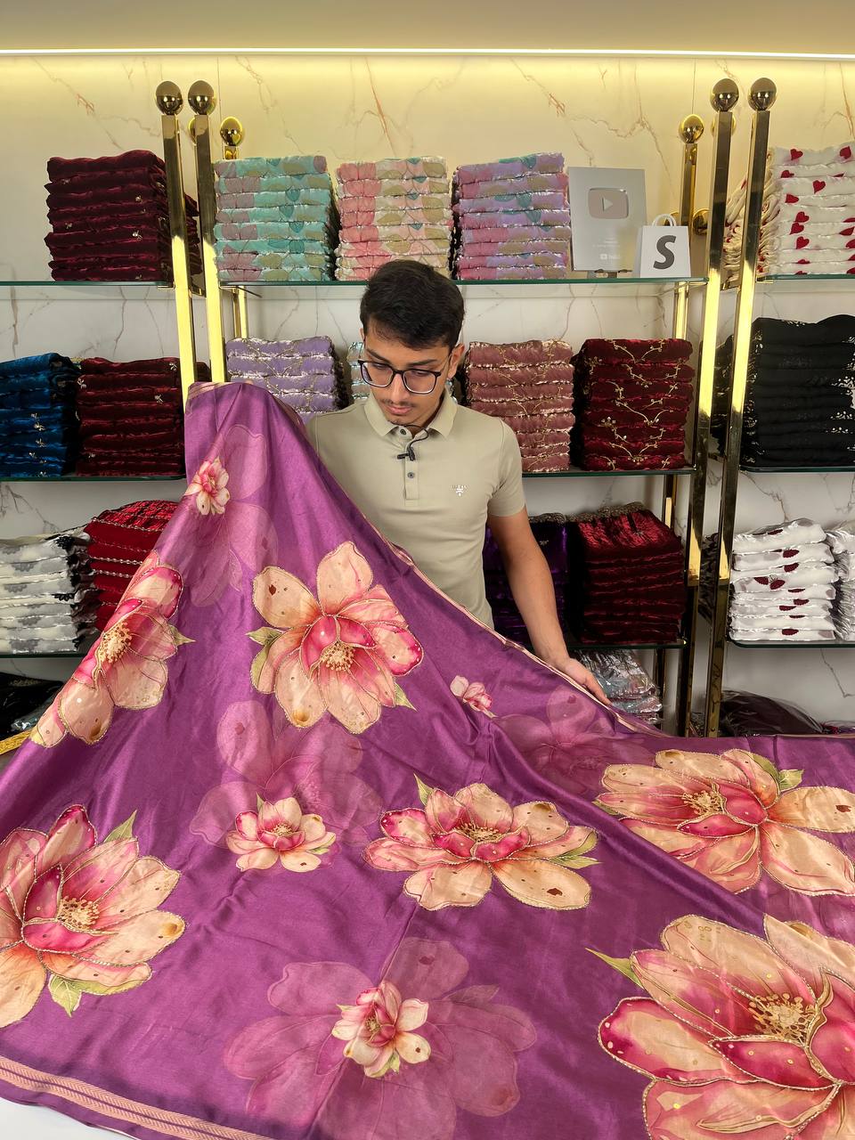 Rinita Tusser Printed Mysore Weave Saree