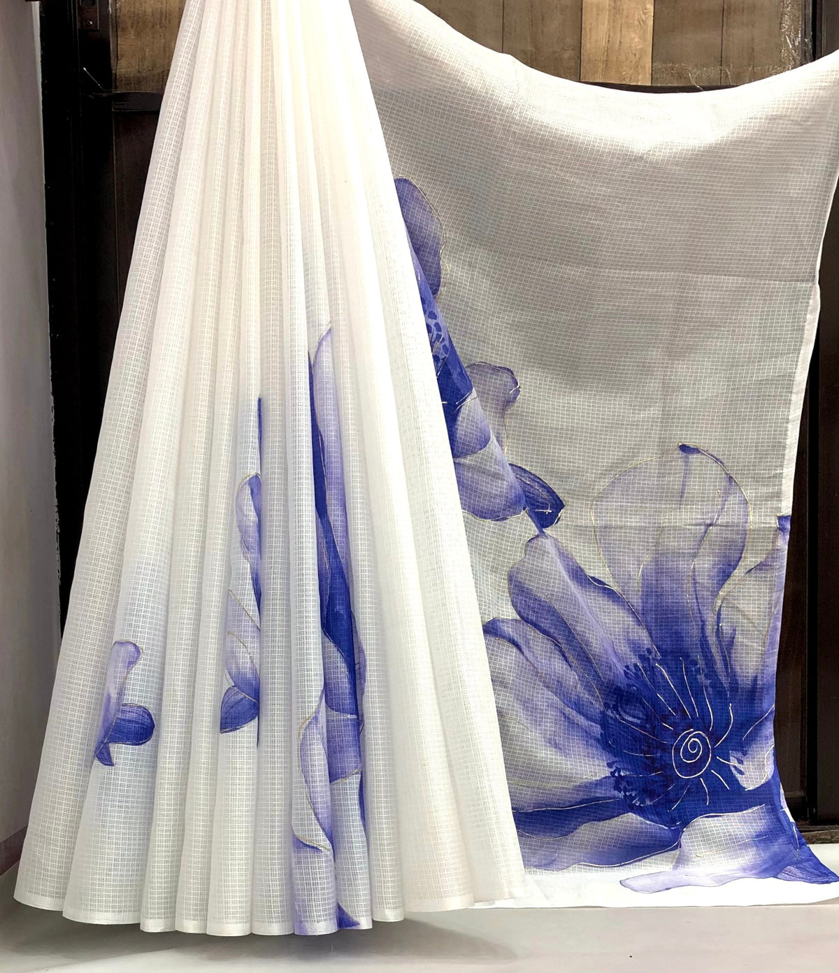 Khaani Soft kota lenin chex Saree