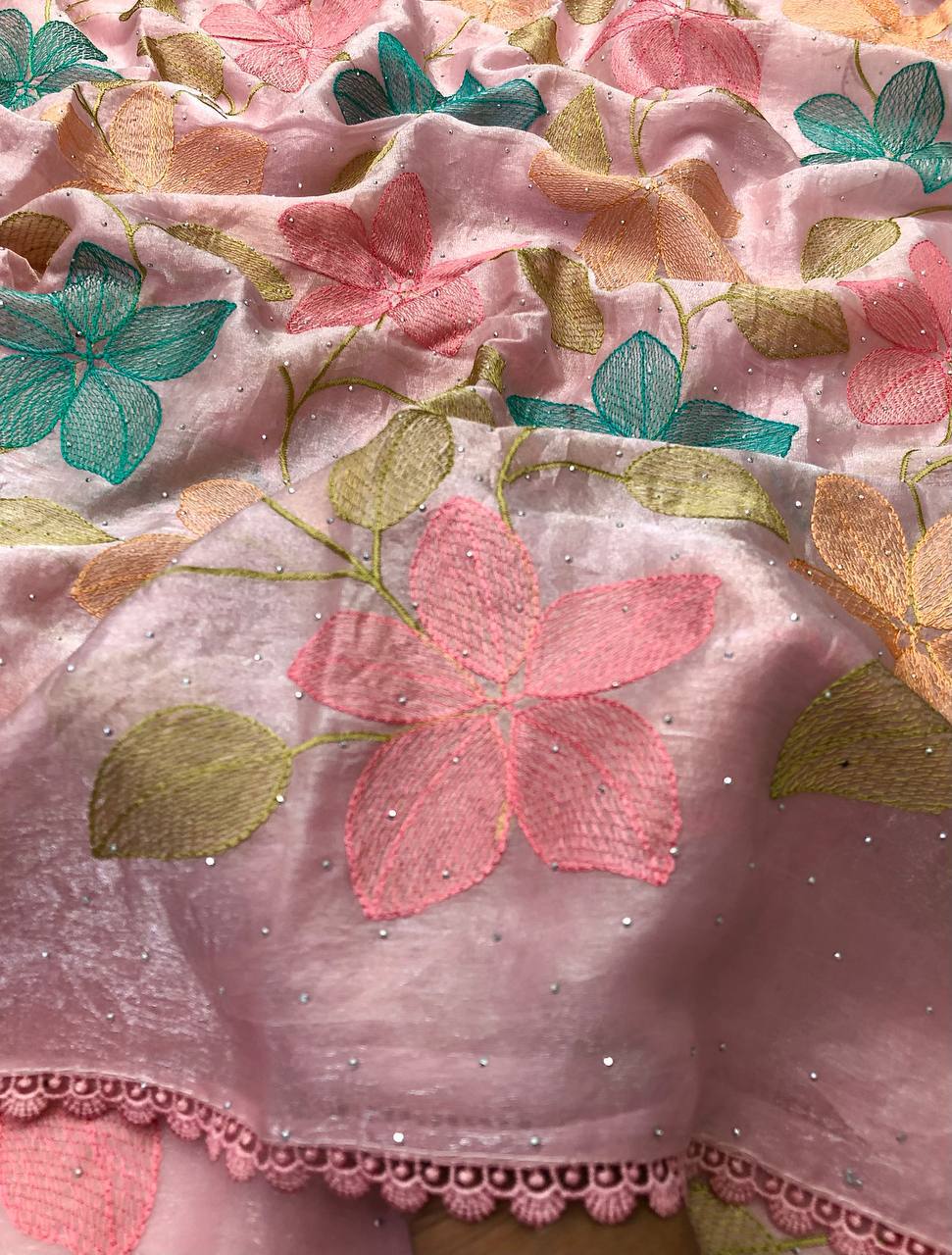 Raisha 4 Space Silk Embroidery Thread Work Saree
