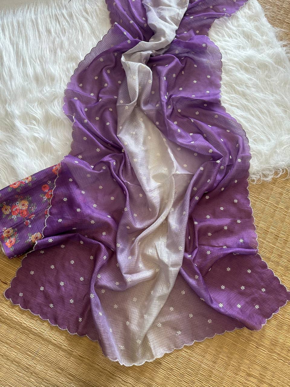 Selena Doriya All-over Butti Weaving Saree