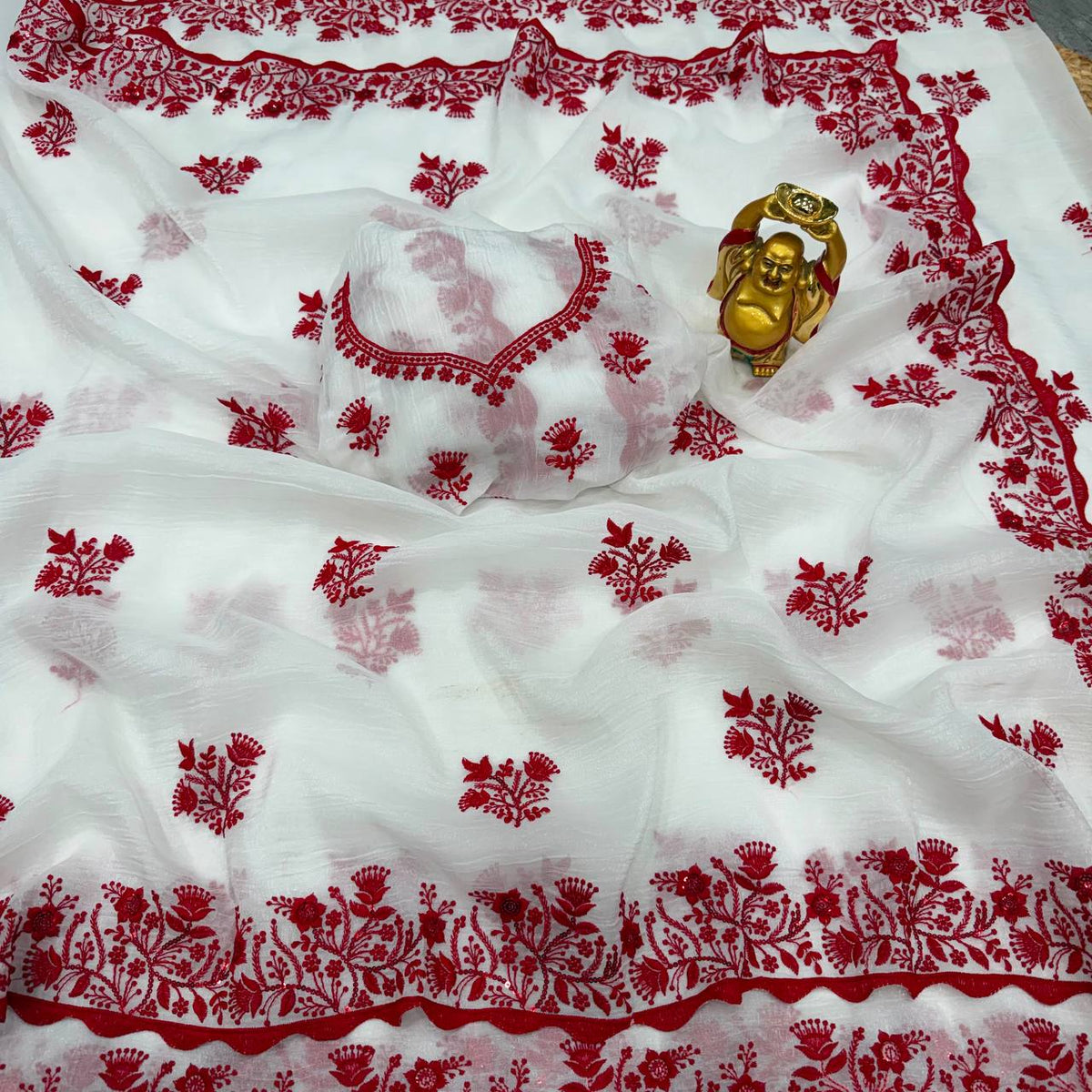 Shreya Crunchy Sequence Embroidery Work Saree
