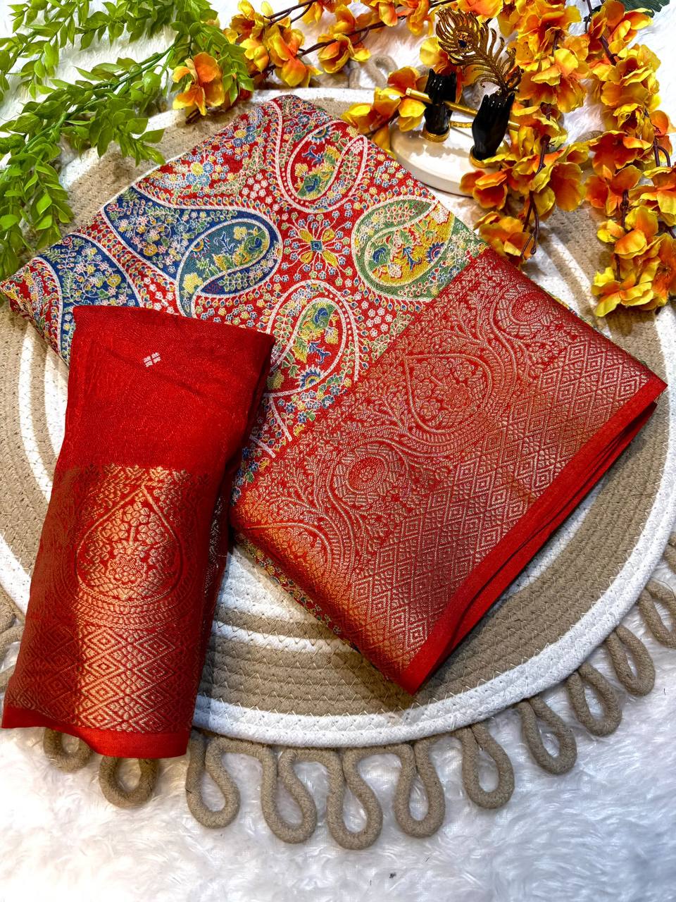 Mehra Georgette Ajrakh Printed Saree