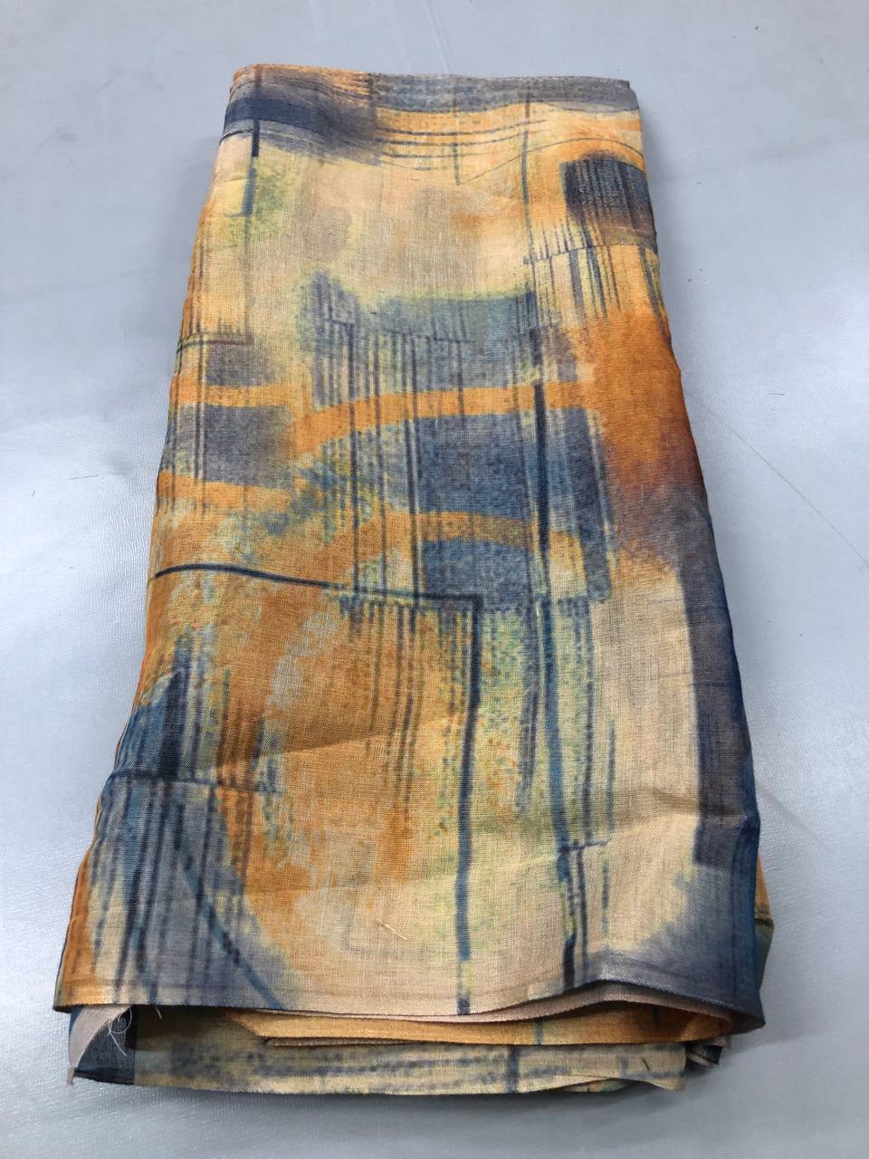 Soft Linen Printed, Furr & Foil Work Sarees with Blouse