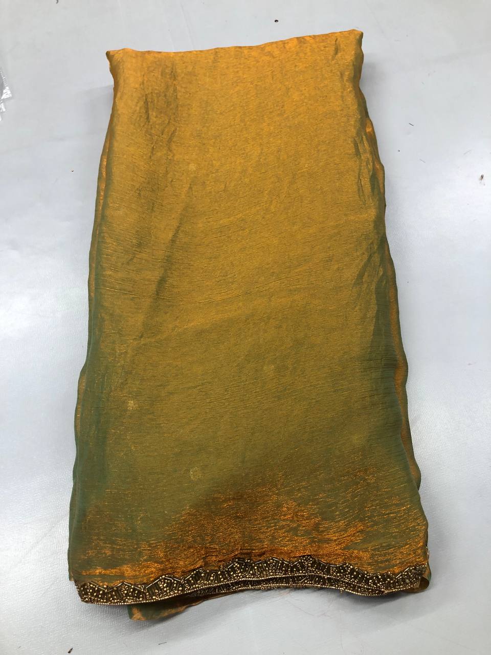Soft Linen Printed, Furr & Foil Work Sarees with Blouse