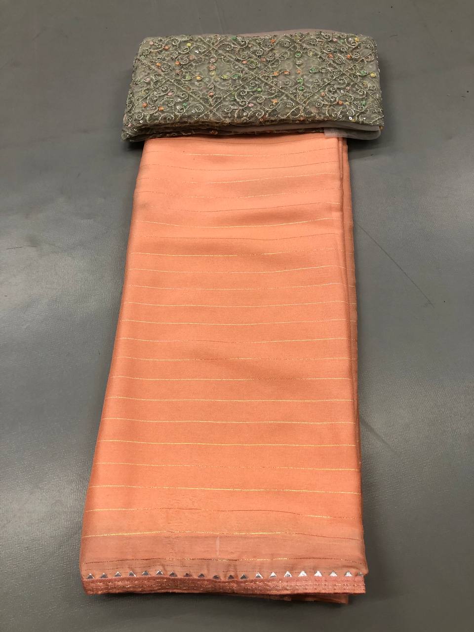 Soft Linen Printed, Furr & Foil Work Sarees with Blouse
