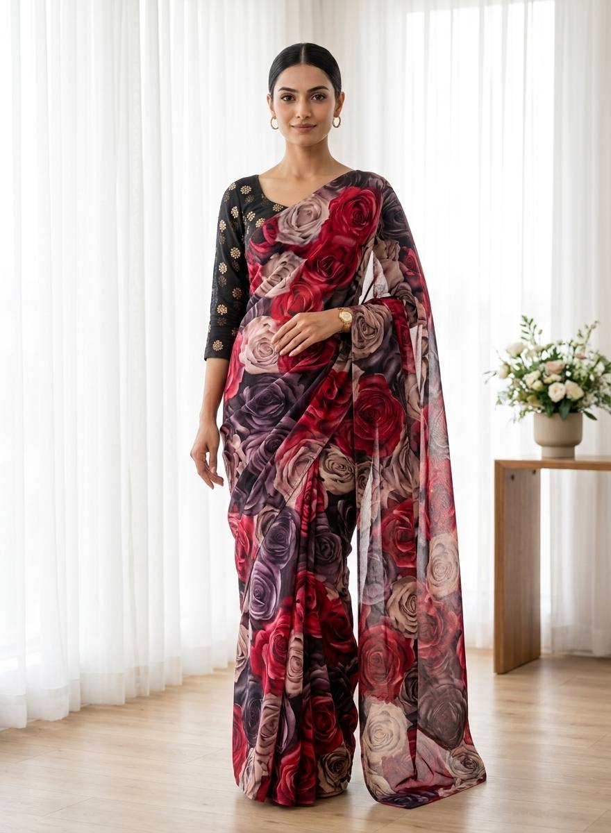 Angelica Weightless Chiffon With Floral Print Saree