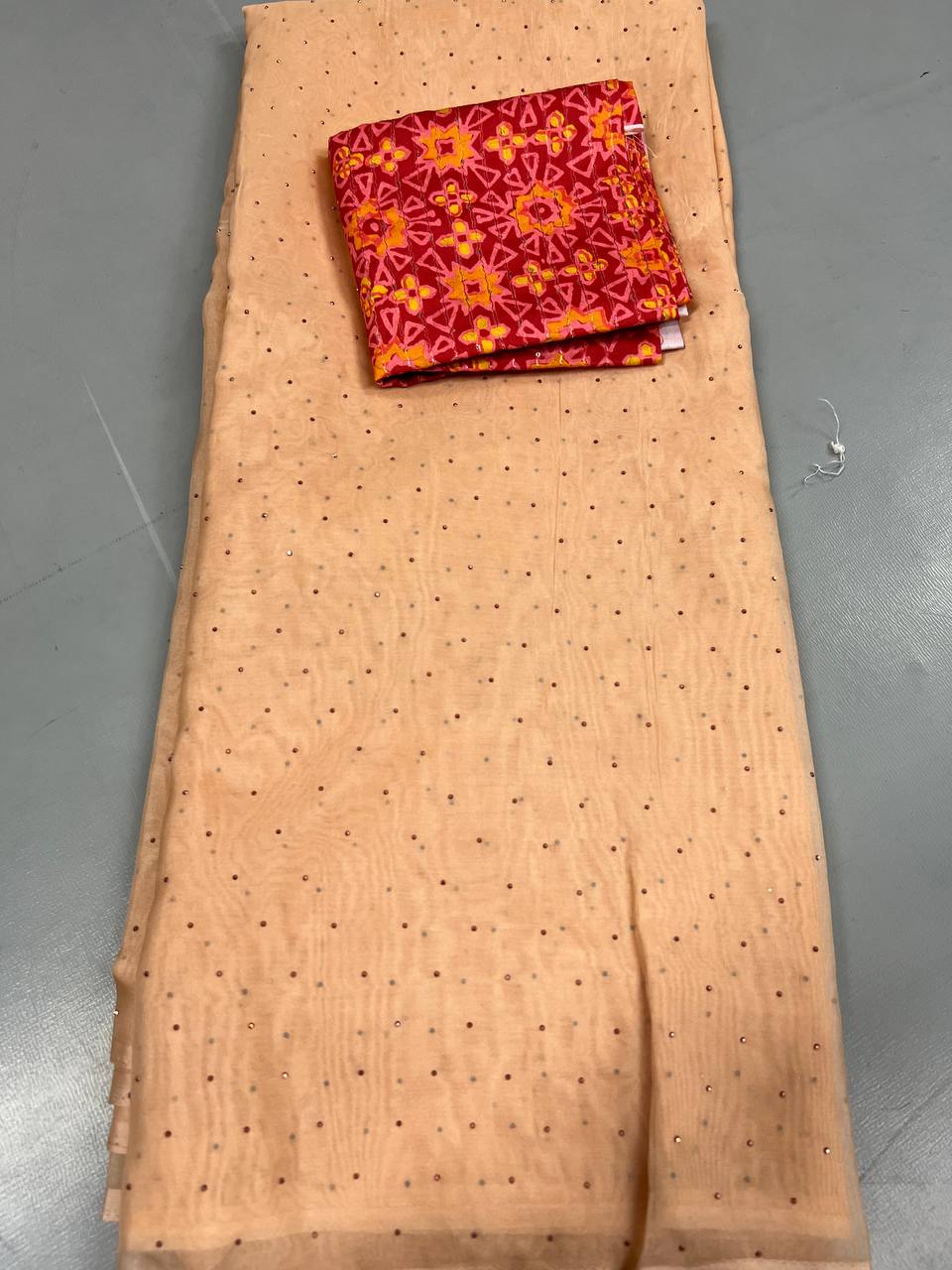 Soft Linen Printed, Furr & Foil Work Sarees with Blouse