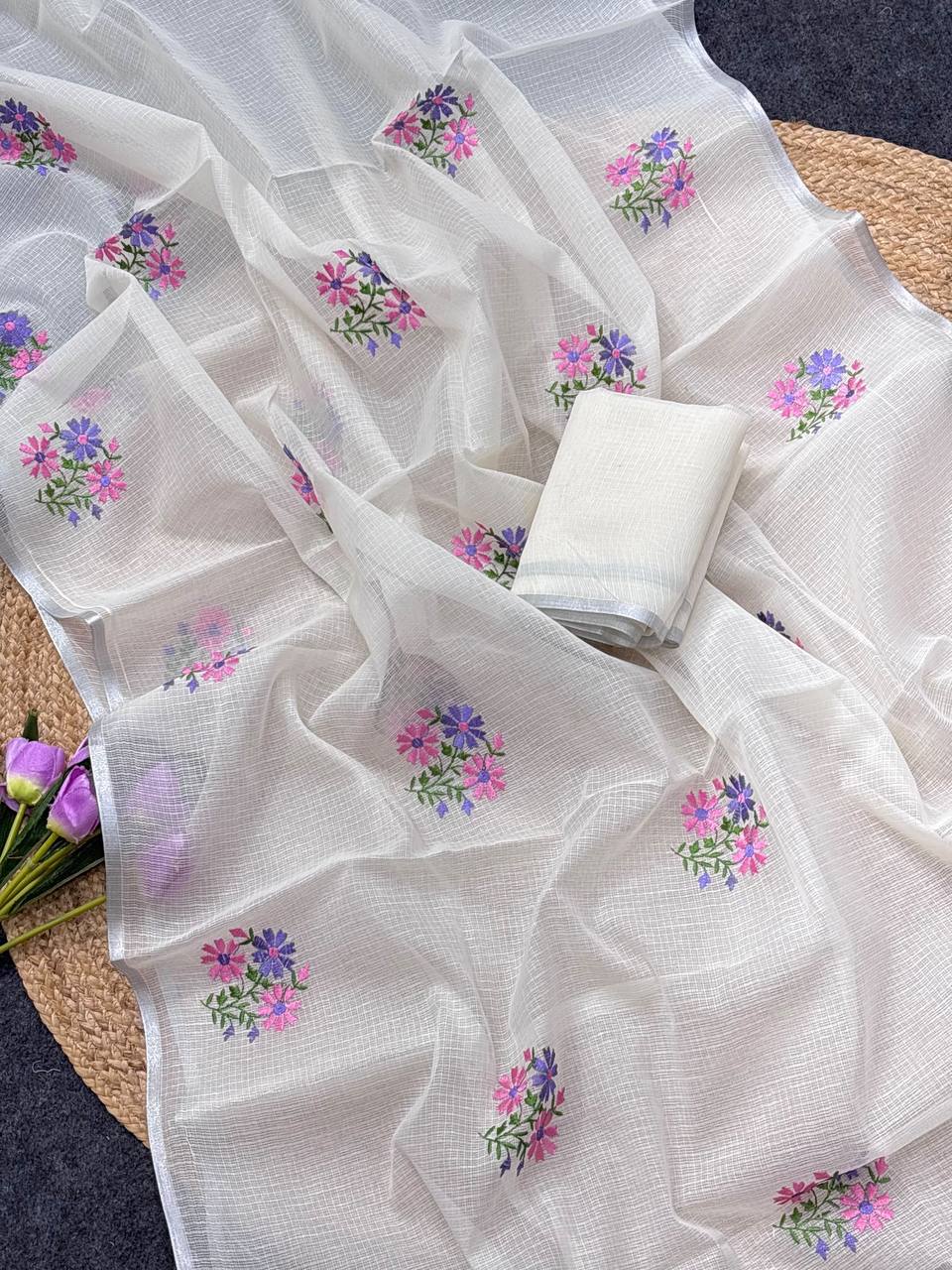 Whitner Kota Doriya Embroidery Work Saree