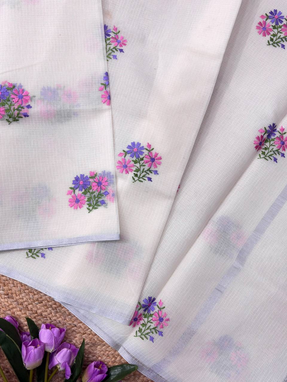 Whitner Kota Doriya Embroidery Work Saree