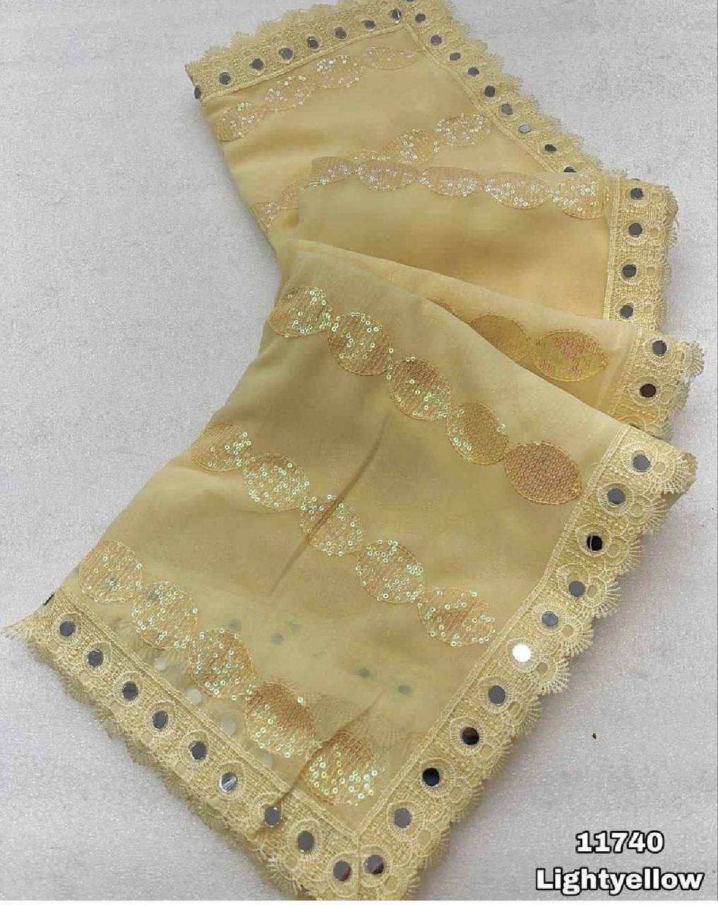 Soft Linen Printed, Furr & Foil Work Sarees with Blouse