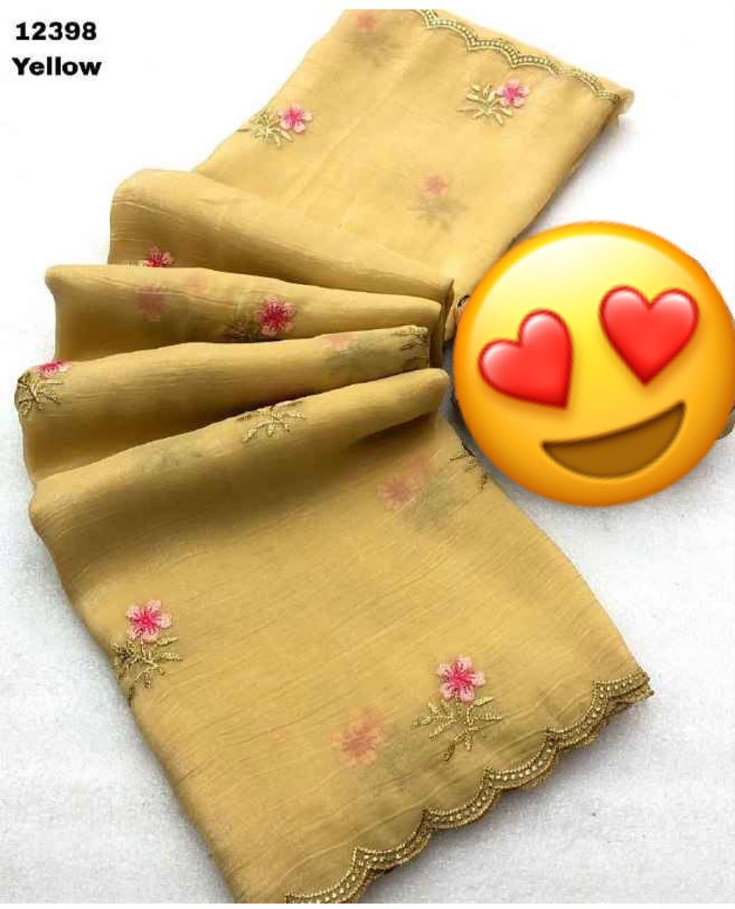 Fancy Designer Organza Sequence & Embroidery Work Saree