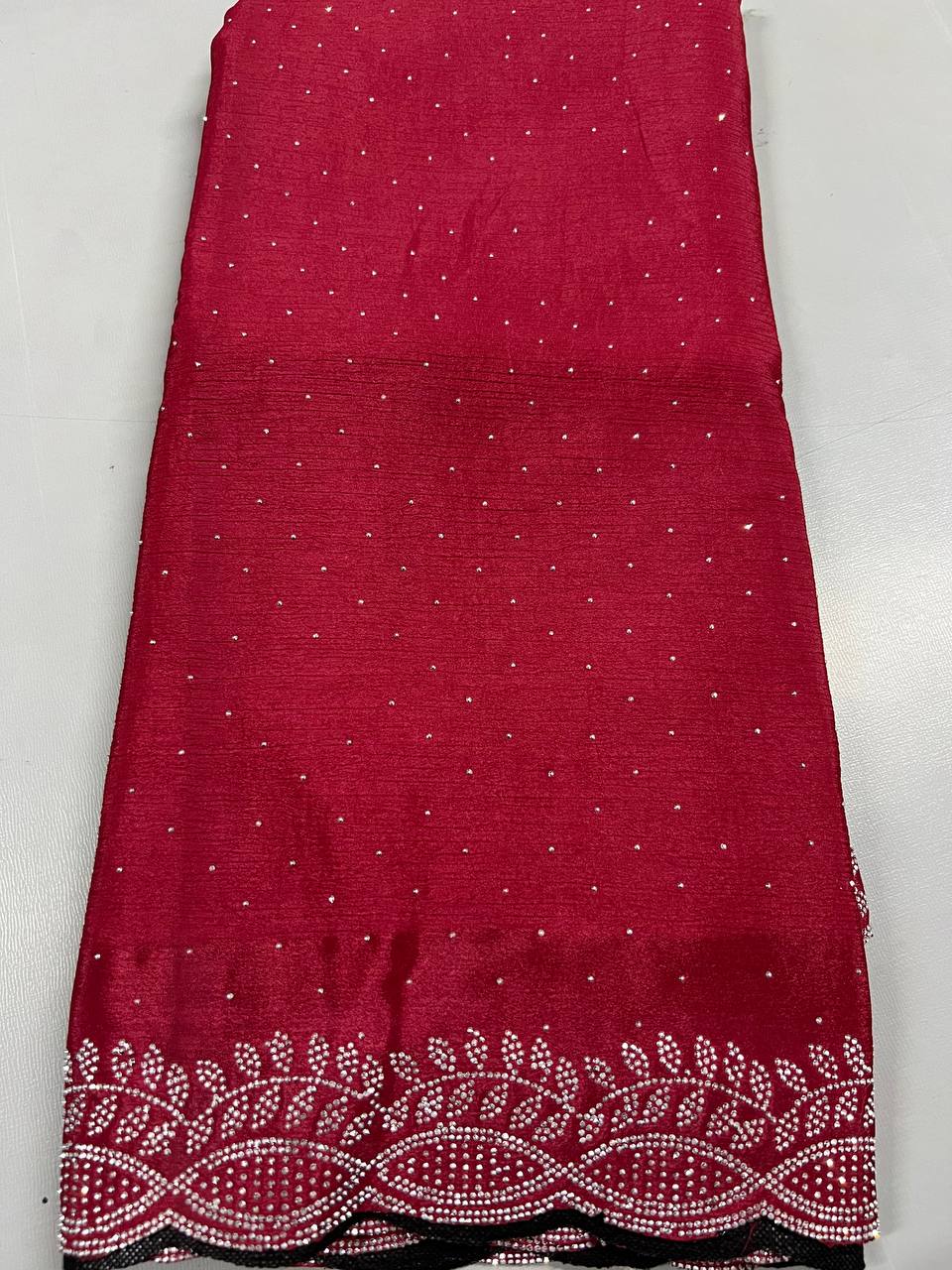 Fancy dual shade weaving with sequence &amp; siroski work sarees with blouse