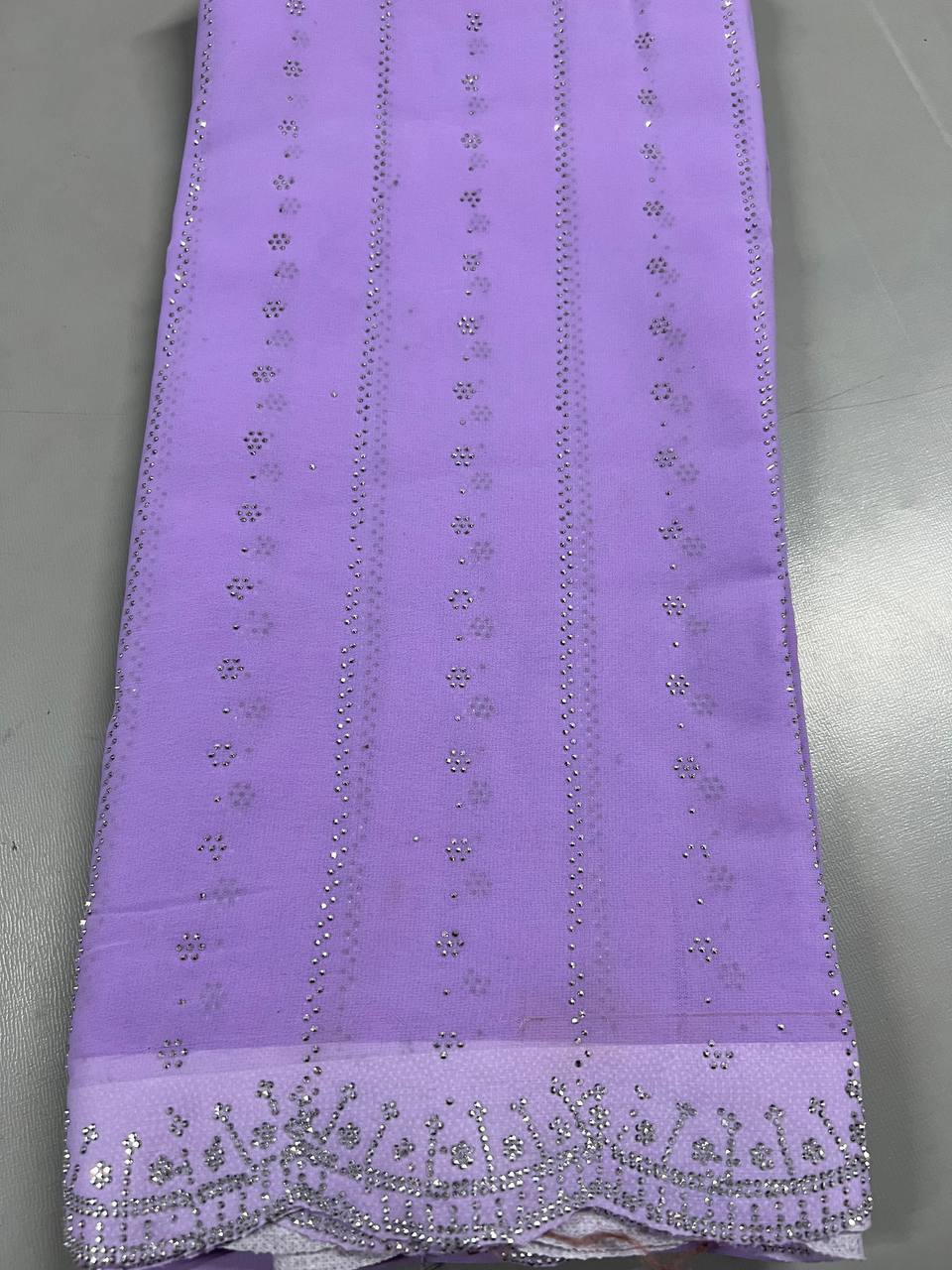 Fancy dual shade weaving with sequence &amp; siroski work sarees with blouse