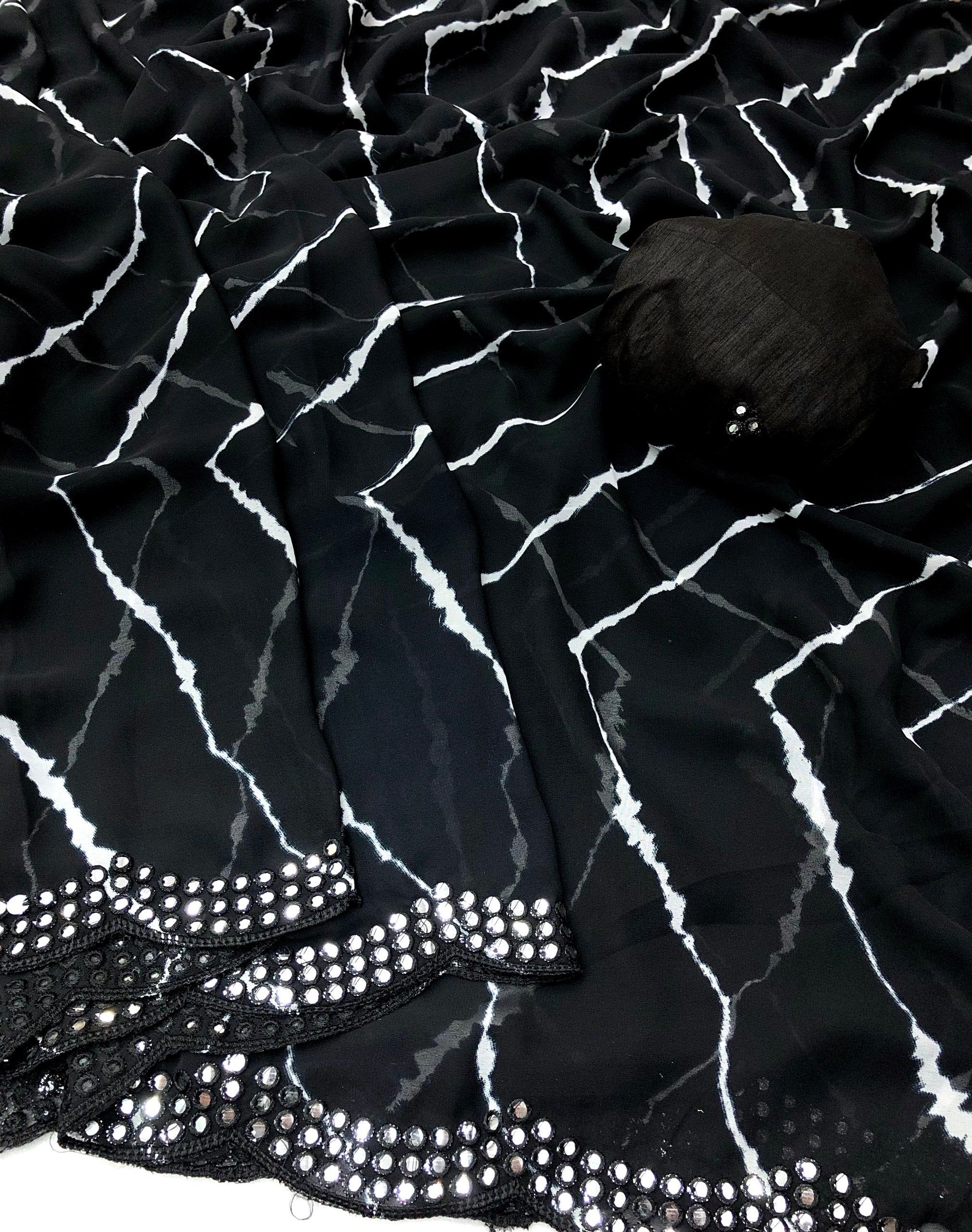 Nazia  Chiffon lehariya printed saree