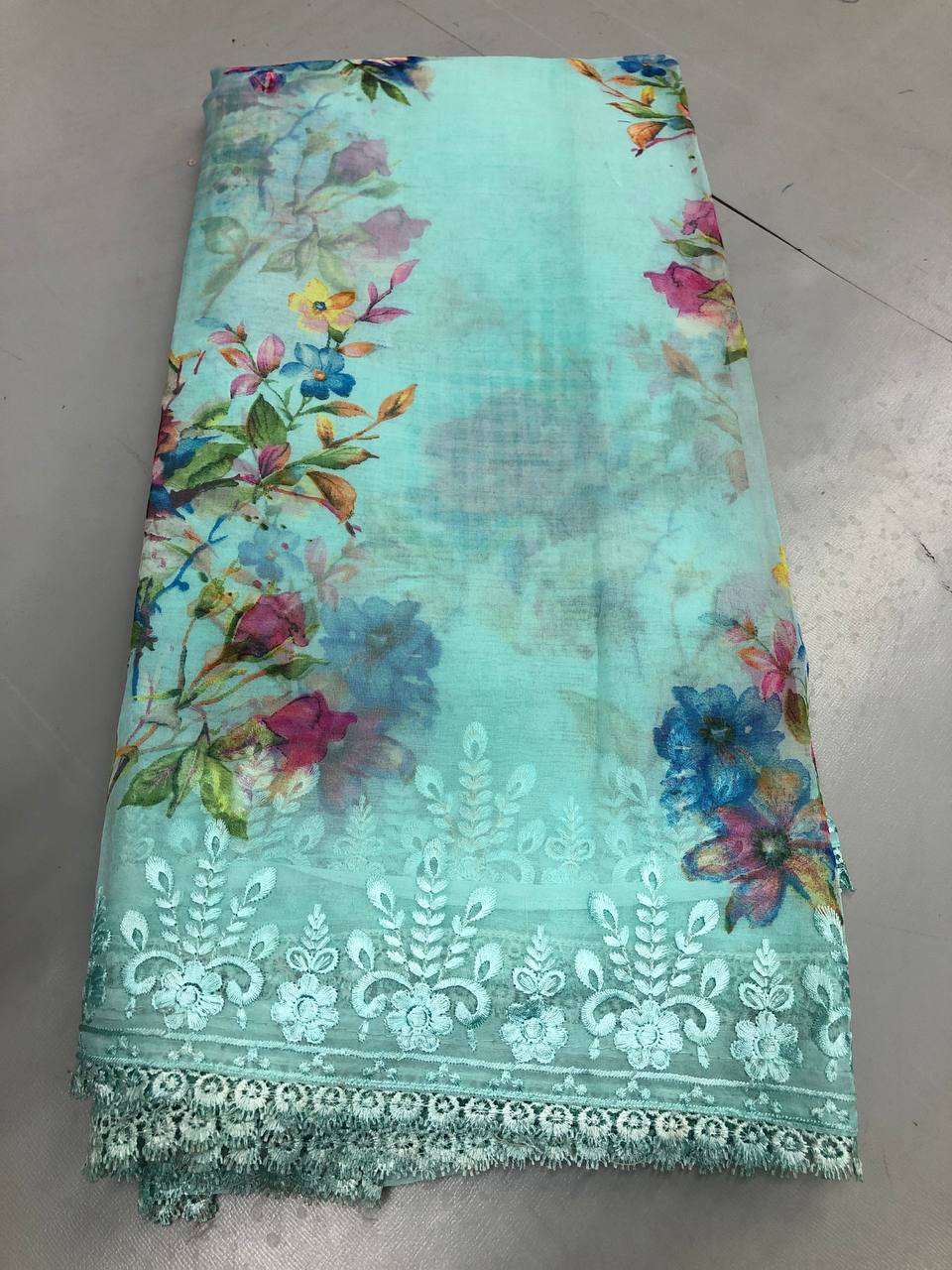 Soft Linen Printed, Furr & Foil Work Sarees with Blouse