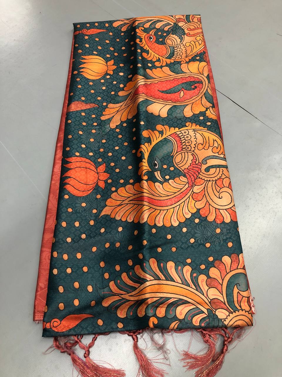 Fancy dual shade weaving with sequence &amp; siroski work sarees with blouse