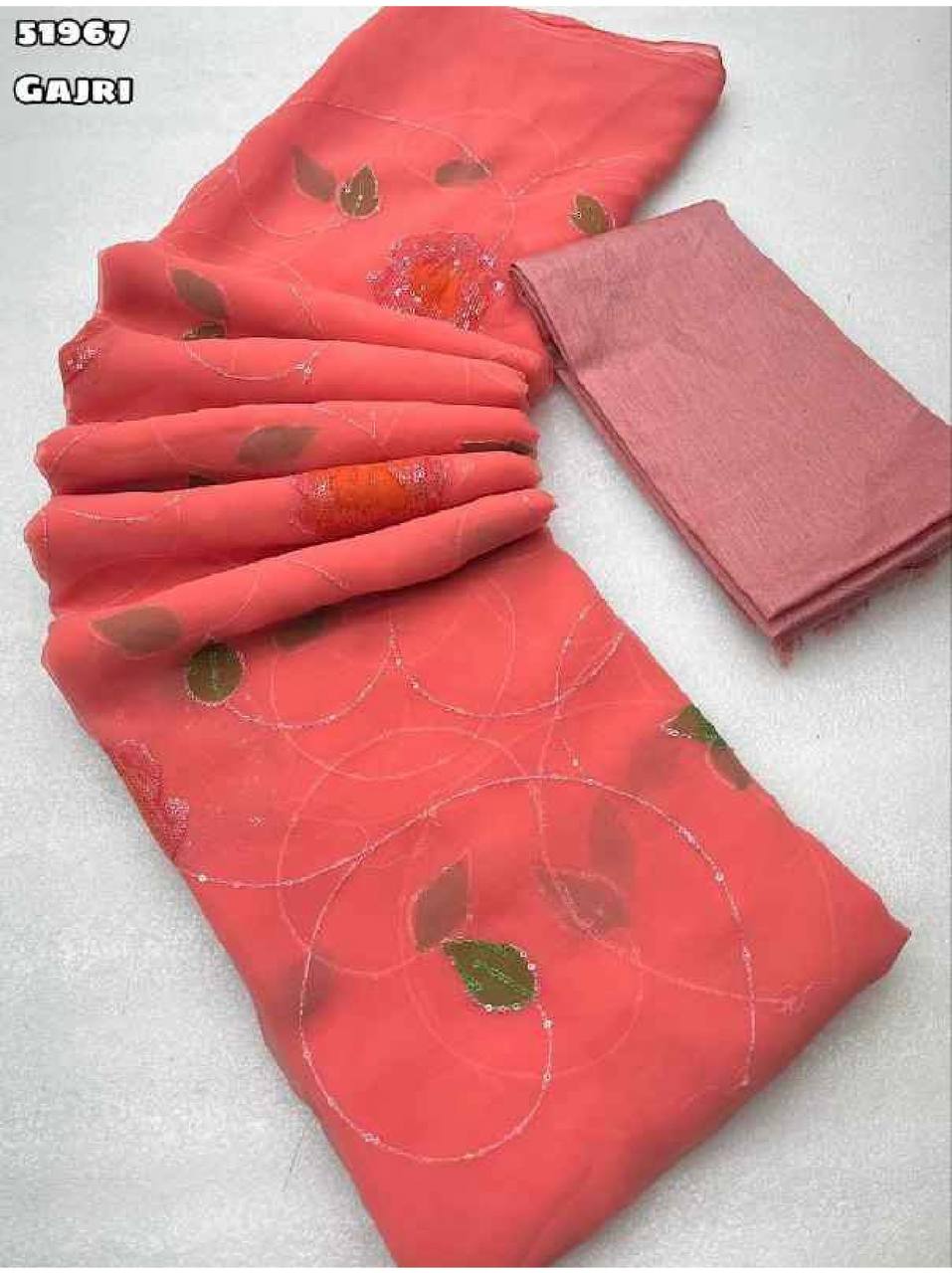 Fancy Designer Organza Sequence & Embroidery Work Saree