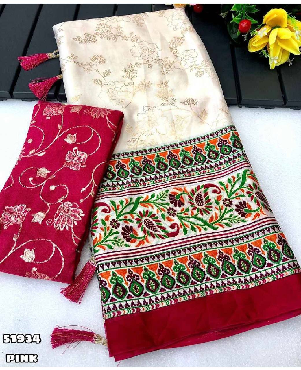 Fancy Designer Organza Sequence & Embroidery Work Saree