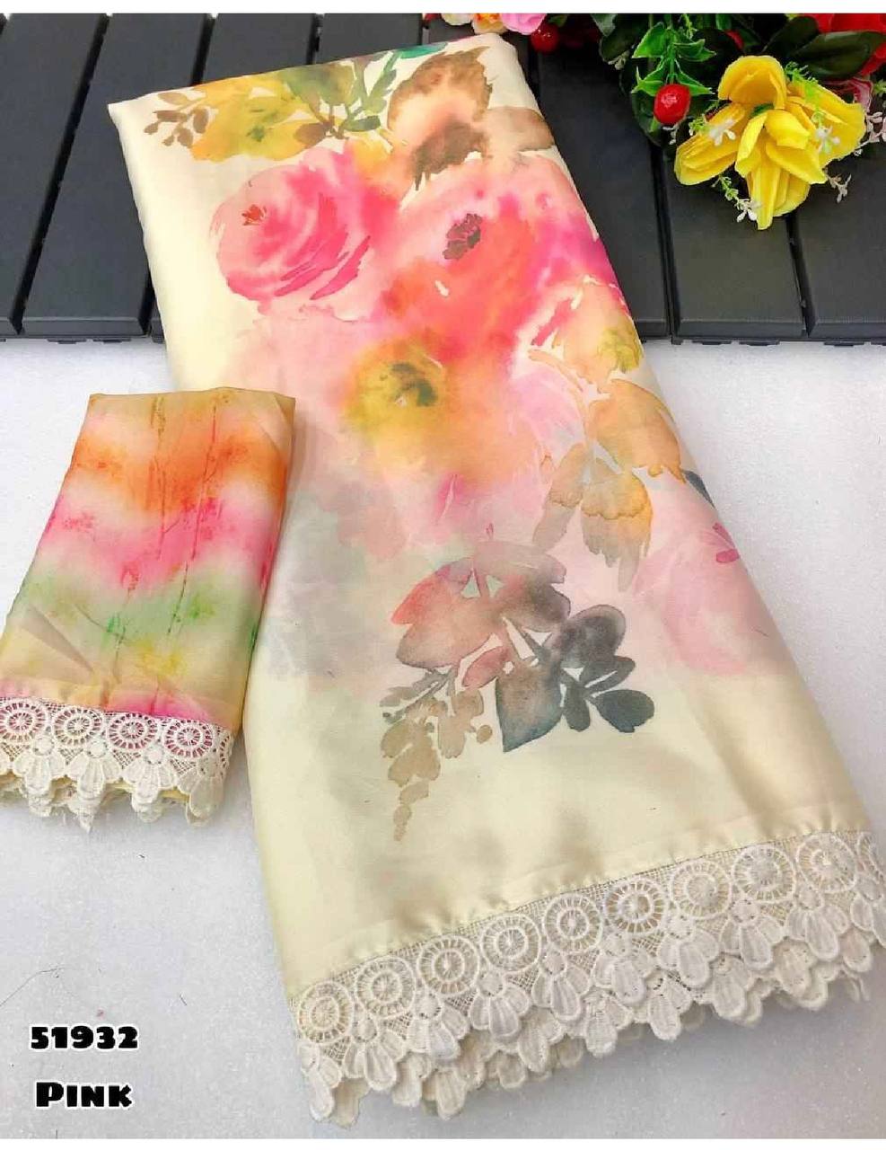 Fancy Designer Organza Sequence & Embroidery Work Saree
