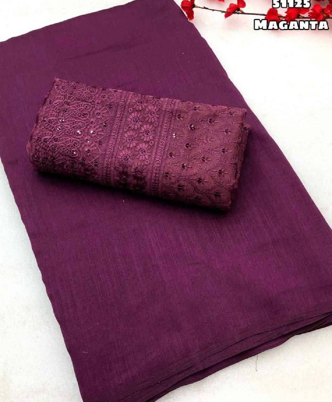 Tussar Silk Floral Digital Print Saree