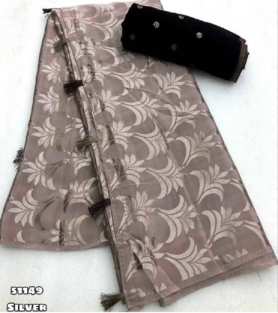Tussar Silk Floral Digital Print Saree