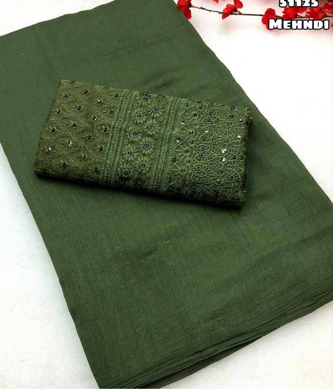 Tussar Silk Floral Digital Print Saree