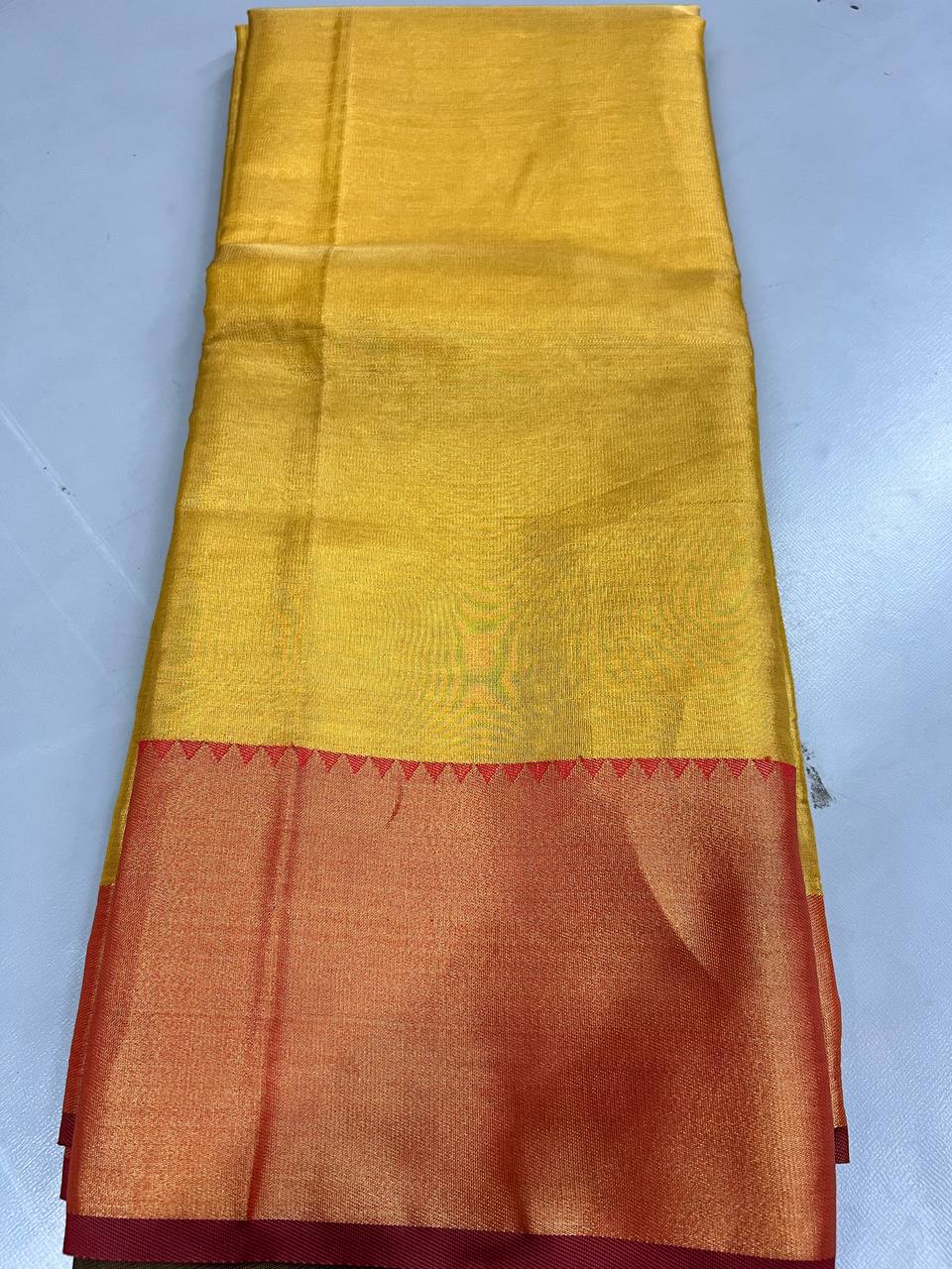 Fancy dual shade weaving with sequence &amp; siroski work sarees with blouse