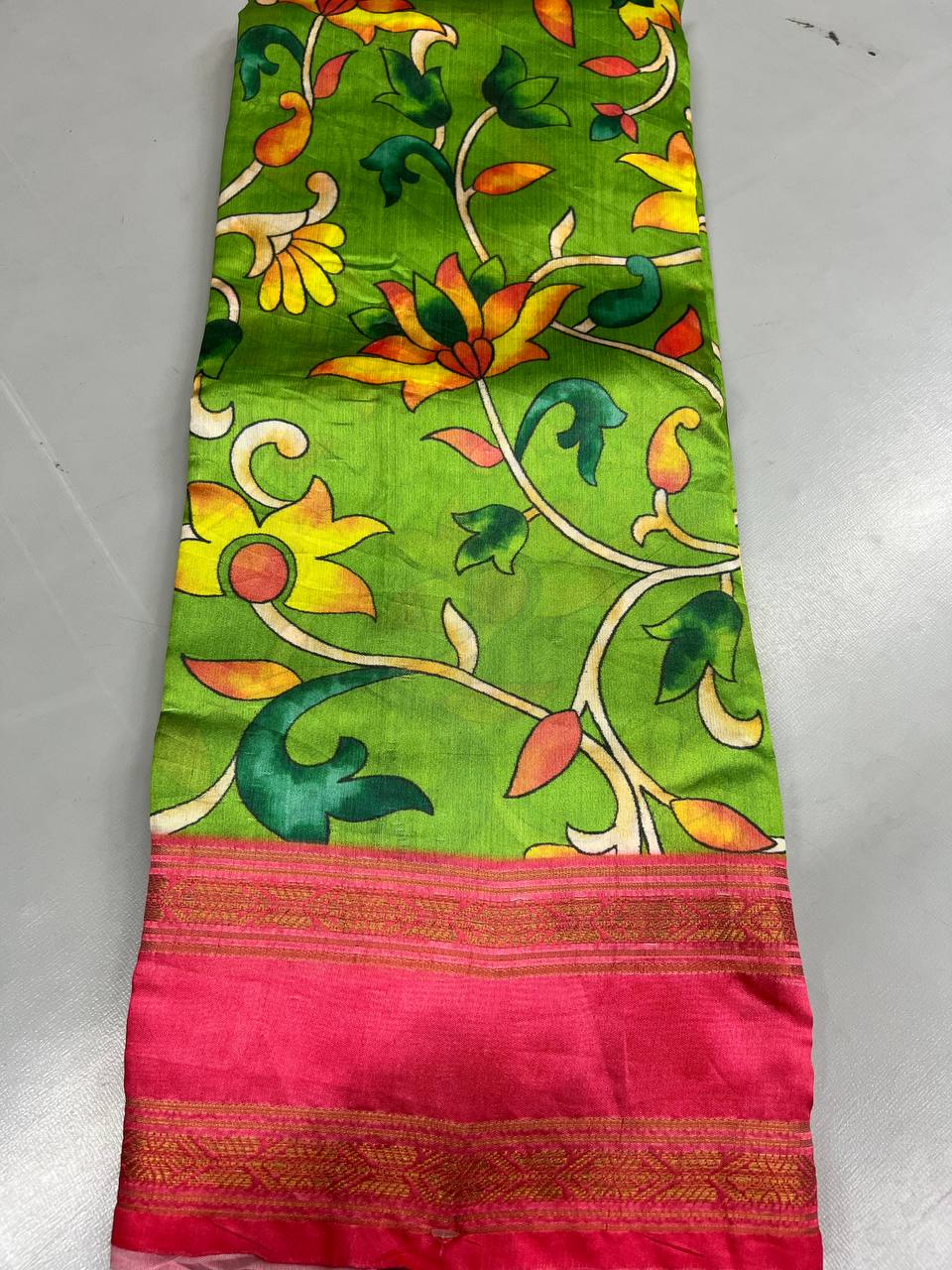 Fancy dual shade weaving with sequence &amp; siroski work sarees with blouse