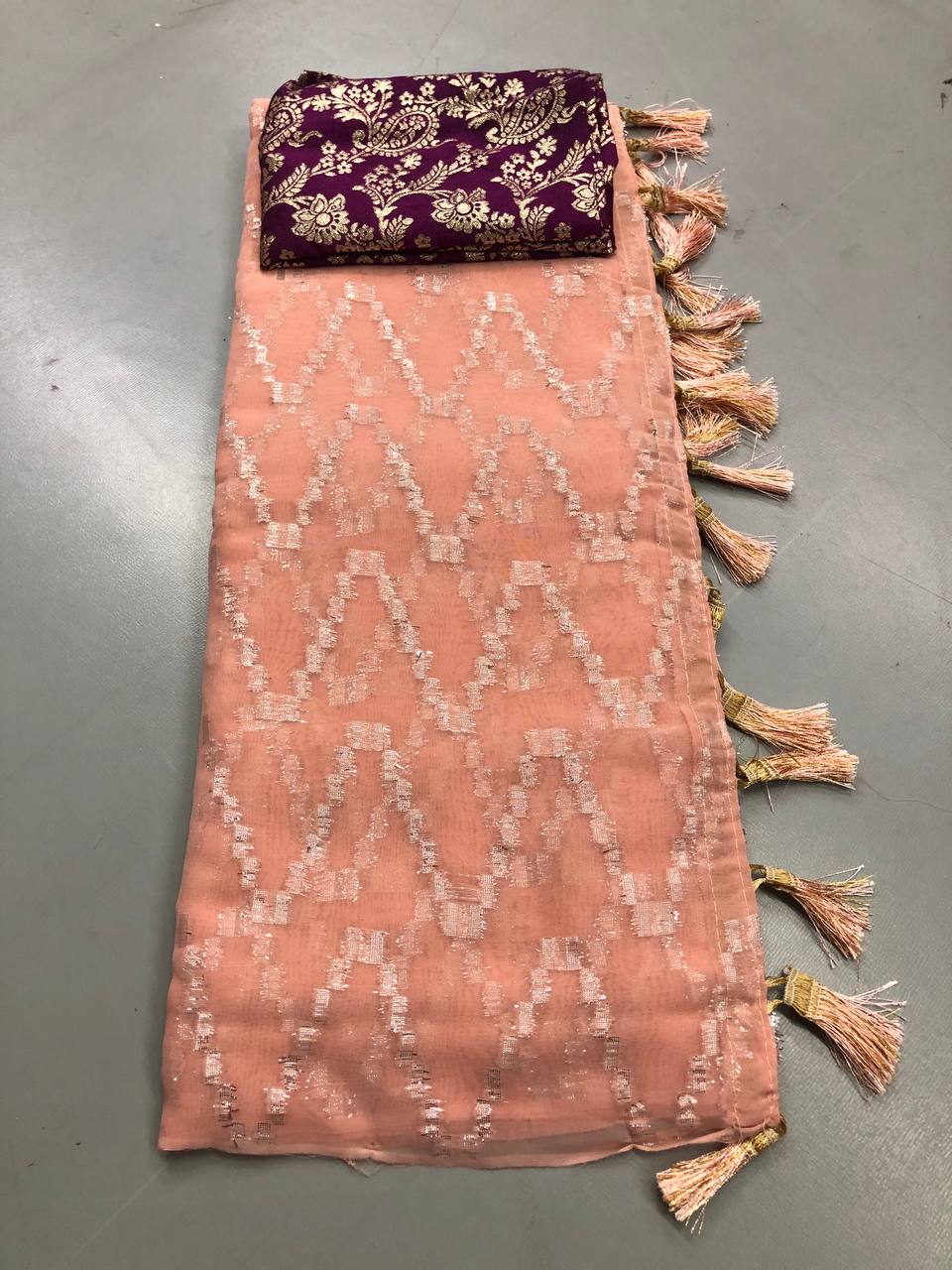 Soft Linen Printed, Furr & Foil Work Sarees with Blouse
