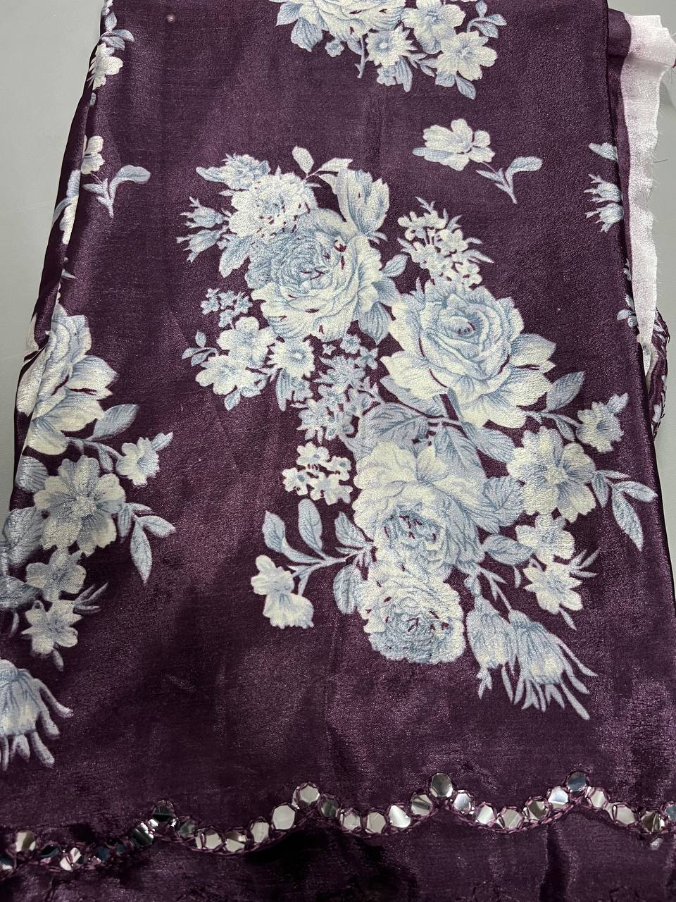 Soft Linen Printed, Furr & Foil Work Sarees with Blouse