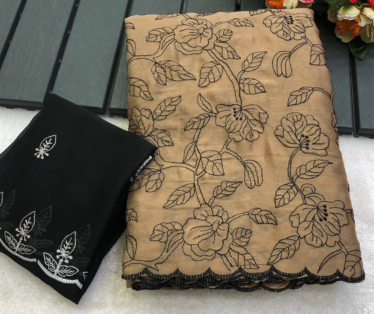 Sketch 3  Crunchy Crush Thread Embroidery Saree