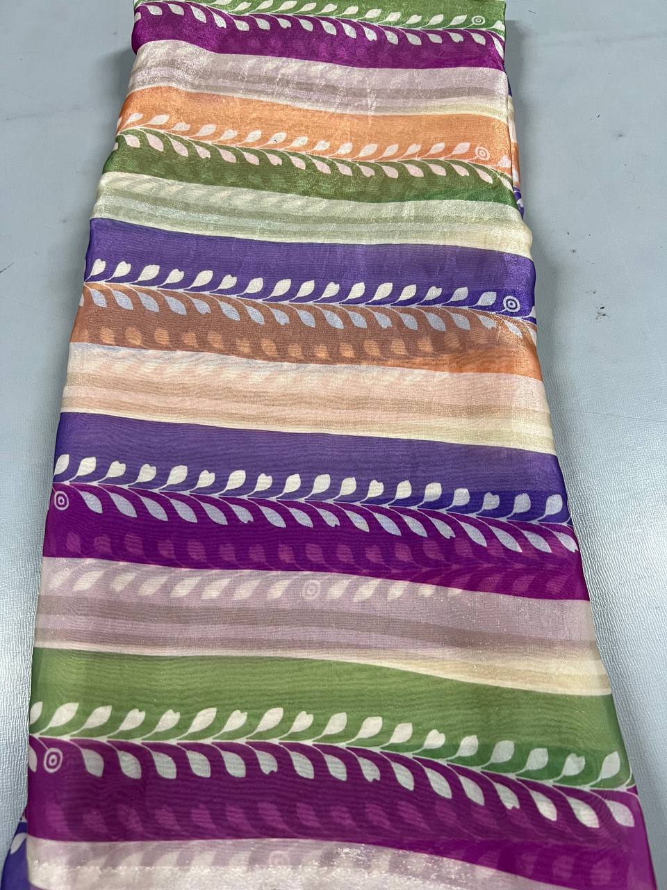 Soft Linen Printed, Furr & Foil Work Sarees with Blouse